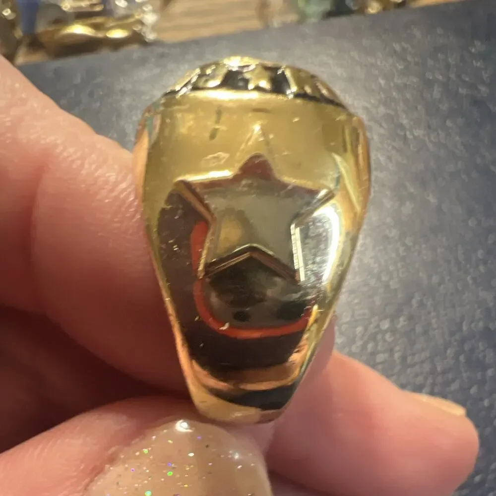 Men’s Gold Tone Champion Football Signet Ring